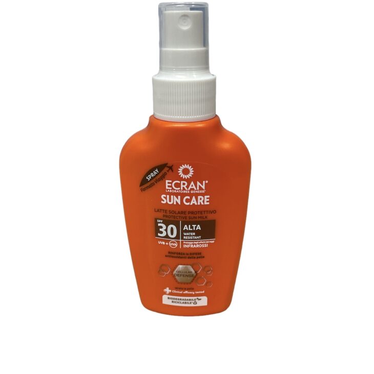 Ecran_suncare_Carrot_milk_spray_SPF30_Pedimed