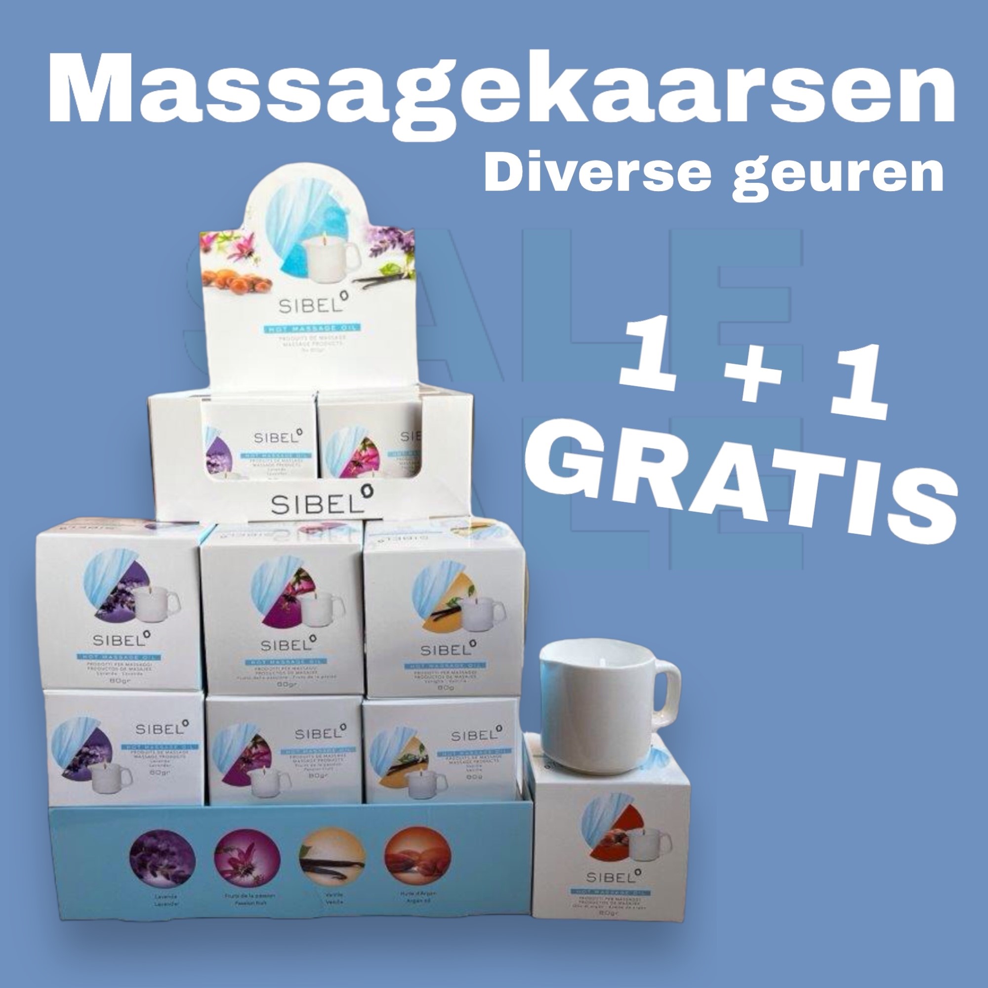 massagekaarsen verzamel blauw